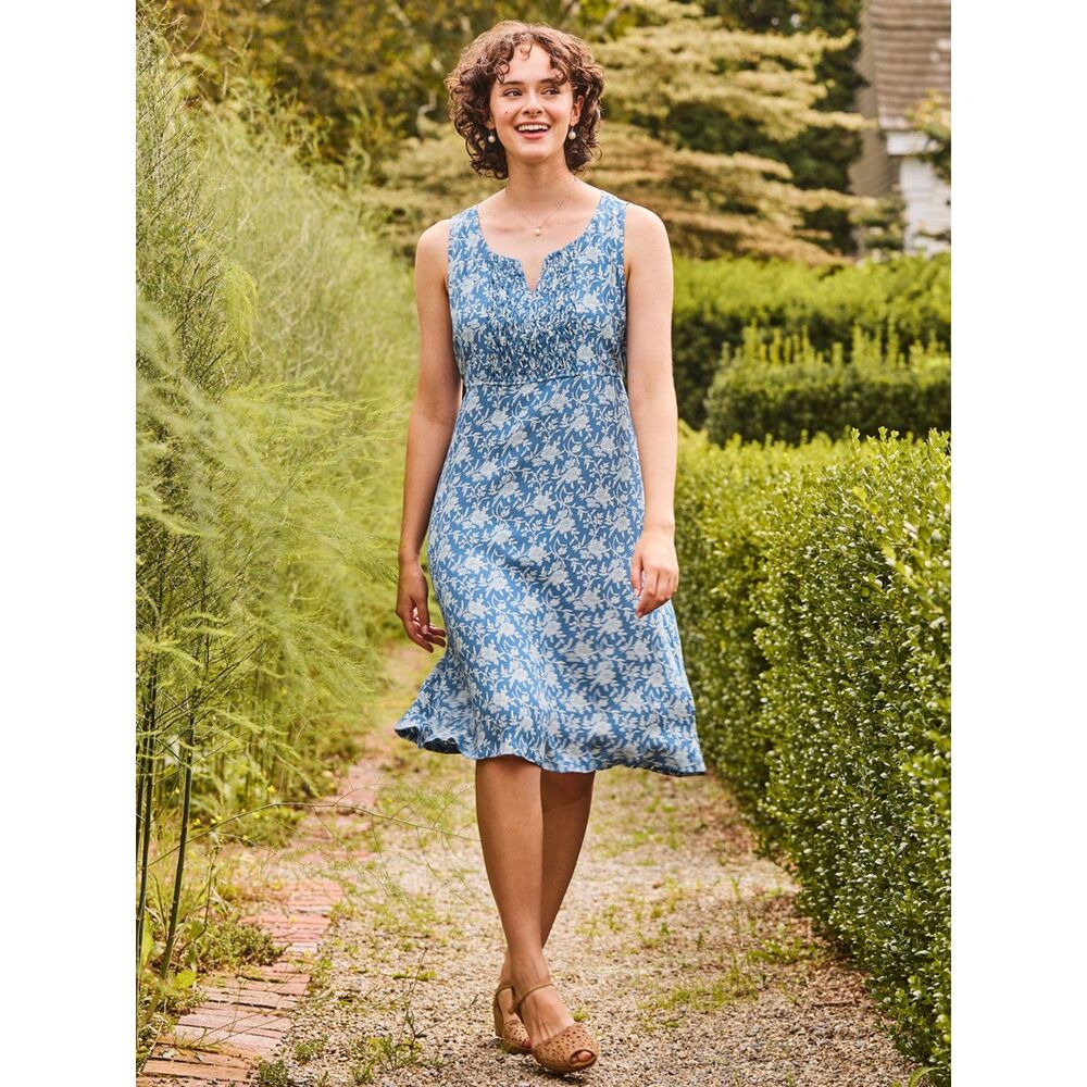 April Cornell | NWT Christine Sleeveless Blue Floral Midi Dress | XL